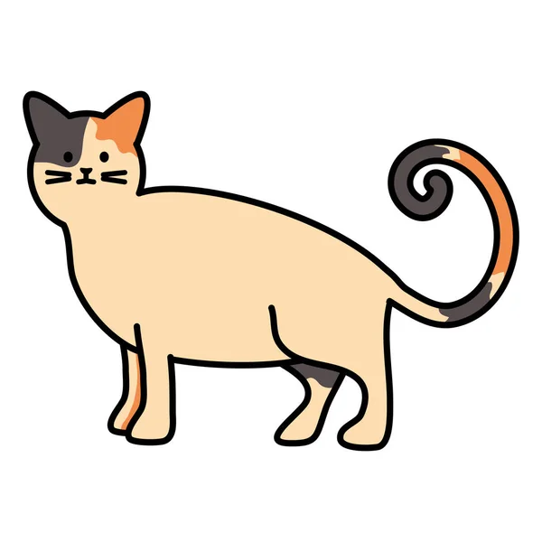 Sevimli kedi maskot güzel karakter — Stok Vektör