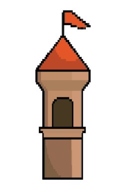 Flamanlar tasarım vektör illüstrasyon ile izole kale kule