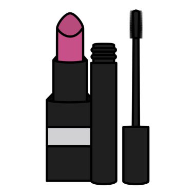 ruj ve kirpik çizim simgesi makyaj