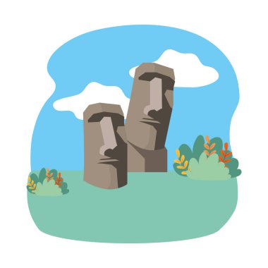 Paskalya Adası Tasarım Moai heykeli