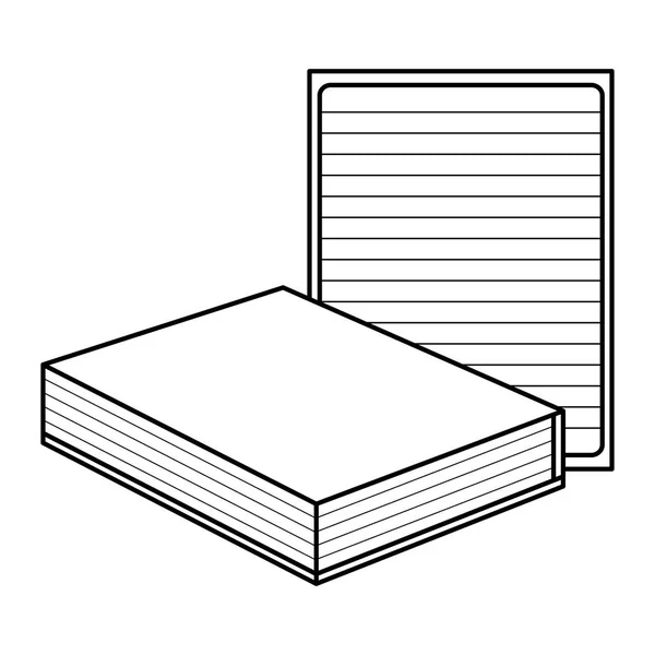 책과 노트북 용지 시트 — 스톡 벡터