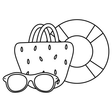 güneş gözlüğü ve float cankurtaran ile çanta kadın