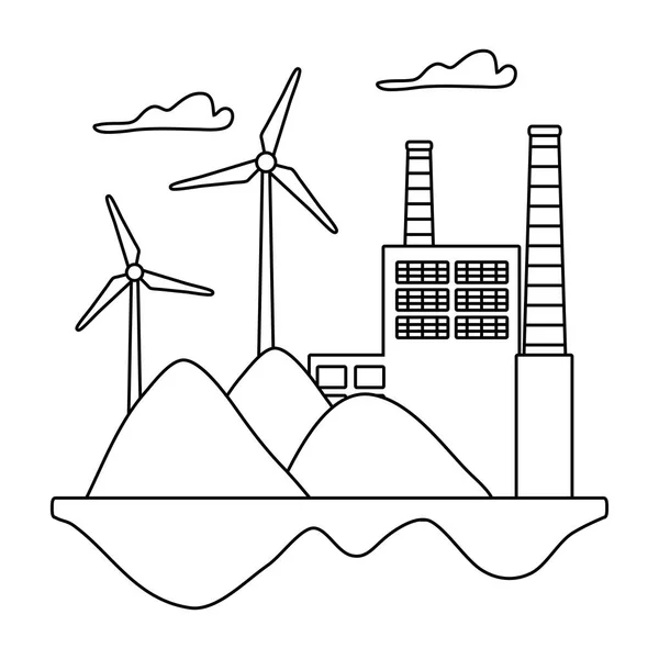 Eco usine et sauver la planète design — Image vectorielle