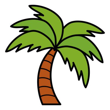 Ağaç Palmiyesi Sahili Yaz ikonu