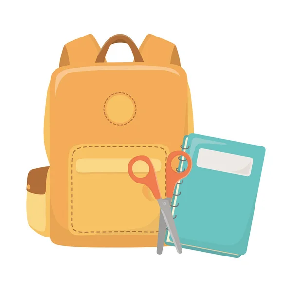 학교 디자인의 가방 및 용품 — 스톡 벡터
