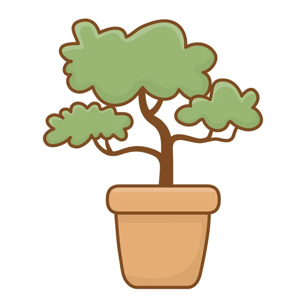 Geïsoleerde plant met bladeren ontwerp Vector Illustrator — Stockvector