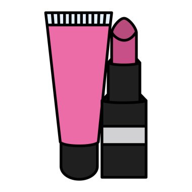 ruj ve şişe çizim simgesi makyaj