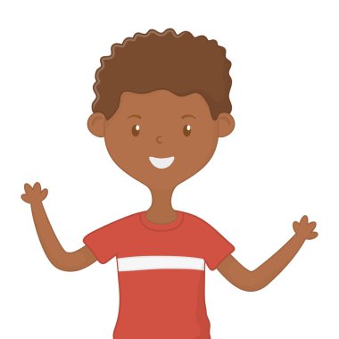 Genç çocuk karikatür tasarım vektör illüstrasyon