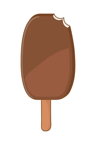 Chocolate helado helado postre congelado dibujos animados — Vector de stock