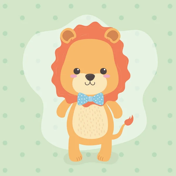 Personnage mignon et petit lion — Image vectorielle