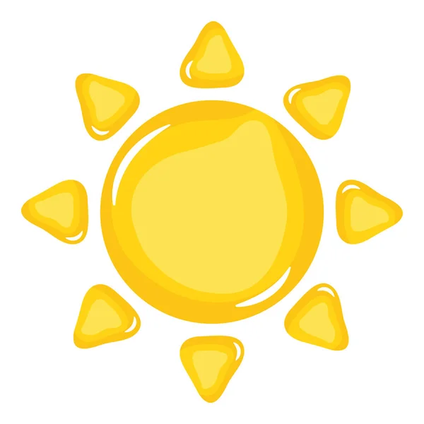Καλοκαίρι ήλιος ζεστό απομονωμένο εικονίδιο — Διανυσματικό Αρχείο