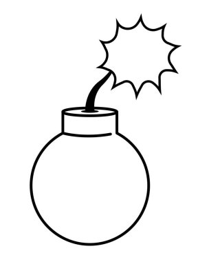 Siyah ve beyaz pop sanat patlayıcı bomba karikatür