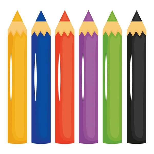 Conjunto de lápis cores ícones — Vetor de Stock