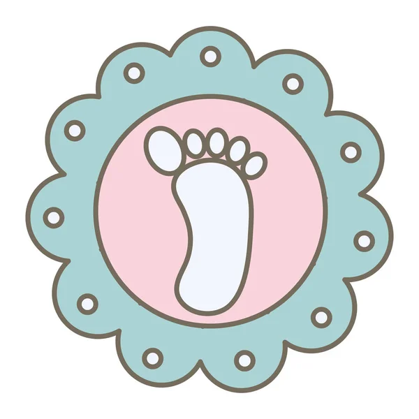 Bebek ayak baskılar dantel — Stok Vektör