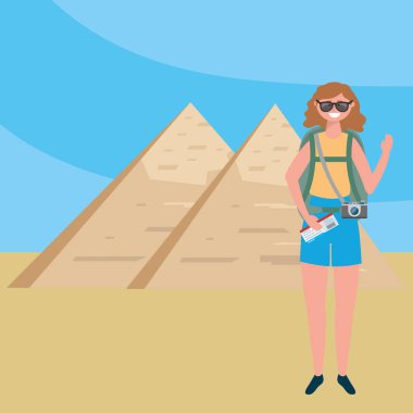 İzole Mısır piramitleri simge tasarımı