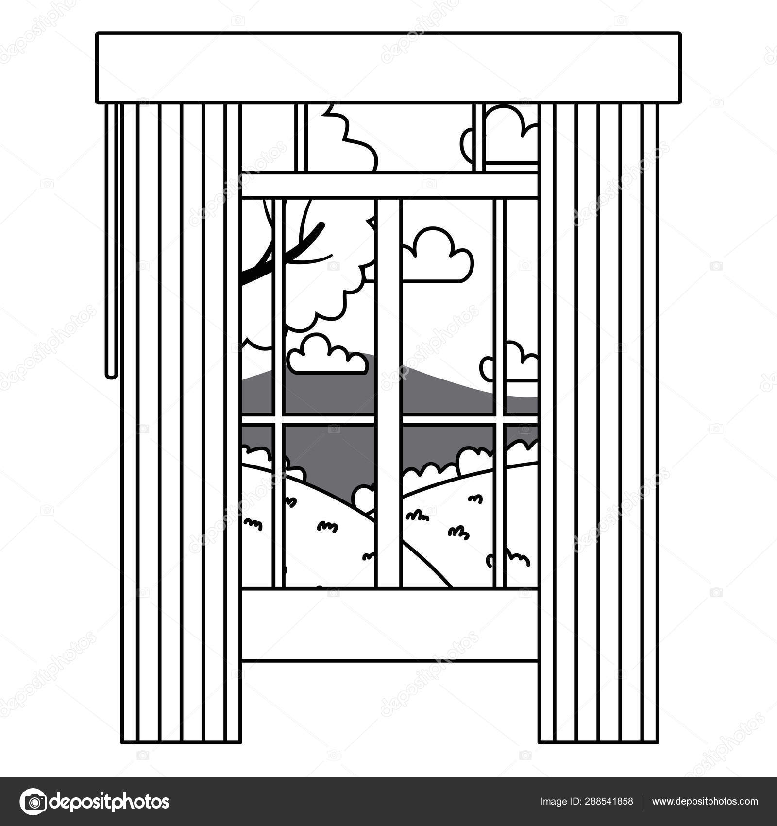 Home Window And Landscape Design Vector Illustrator Stock Vector C Stockgiu 288541858