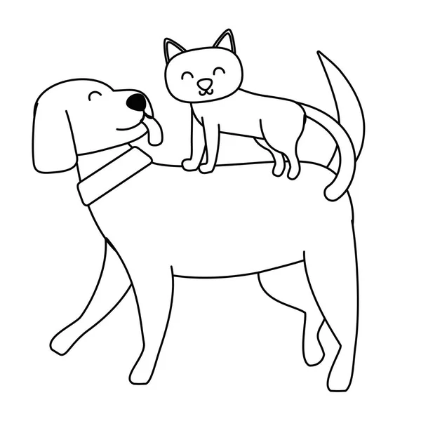 猫和狗卡通设计 — 图库矢量图片