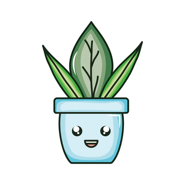 House plant kawaii comic character — Stock Vector