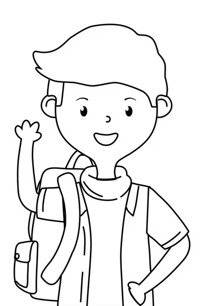 Pojke karikatyr av skolan design — Stock vektor