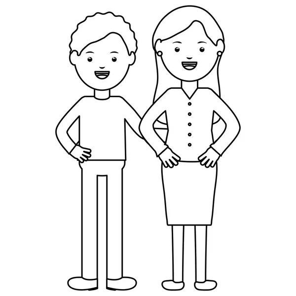 Jeunes enseignants couples personnages de l'éducation — Image vectorielle