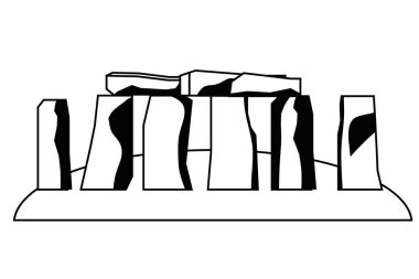Stonehenge İngiltere simge tasarım vektör illüstrasyon