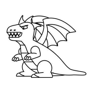 İzole ejderha karikatür tasarım vektör