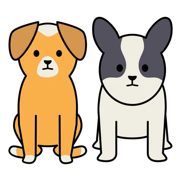 Małe psy adorables znaki maskotki — Wektor stockowy