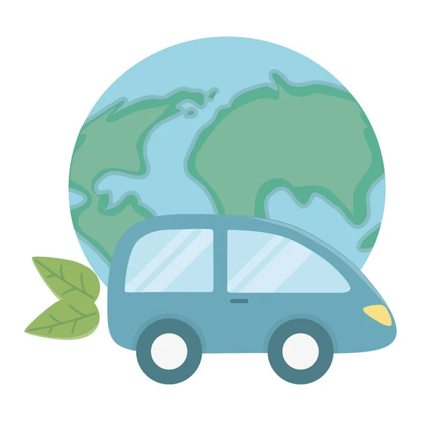 Eco coche y salvar el diseño del planeta — Vector de stock