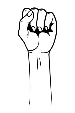 Siyah ve beyaz pop sanat el yumruk karikatür