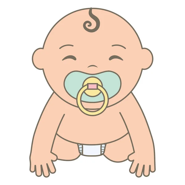 Lindo pequeño bebé niño arrastrándose — Vector de stock