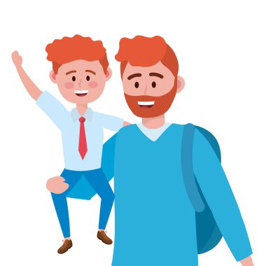 Baba ve oğul gidiyor için okul tasarım