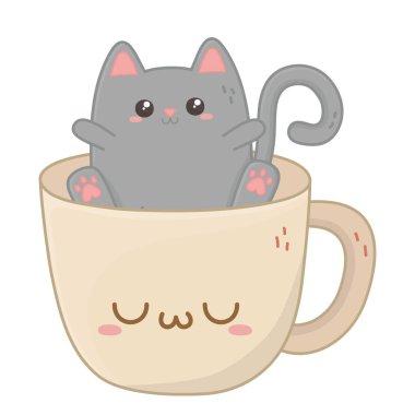 Kawaii kedi karikatür tasarım