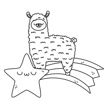 Kawaii Lama karikatür tasarım