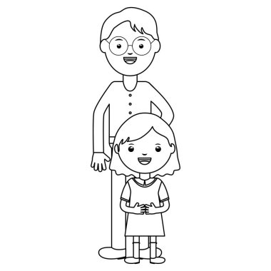 öğretmen ile sevimli küçük öğrenci kız