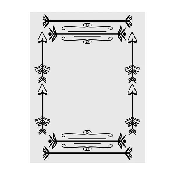 인도 화살표 보헤미안 스타일 사각형 프레임 — 스톡 벡터