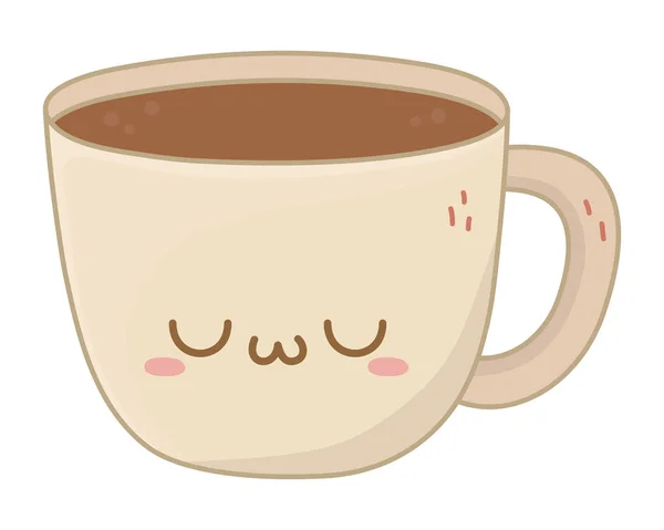 Kawaii de design de desenho animado xícara de café —  Vetores de Stock