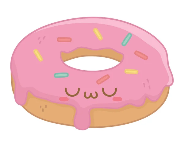 甜甜圈卡通设计的Kawaii — 图库矢量图片