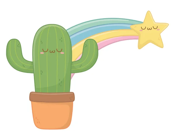 Kawaii de dessin animé de cactus — Image vectorielle