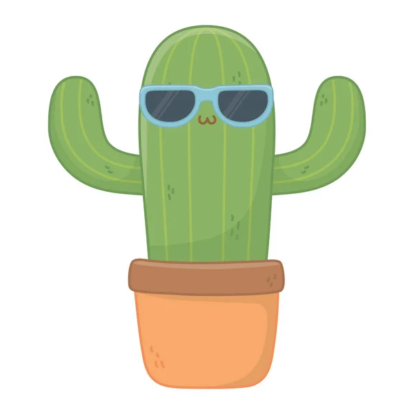 Kawaii des Kaktus-Cartoon-Designs — Stockvektor