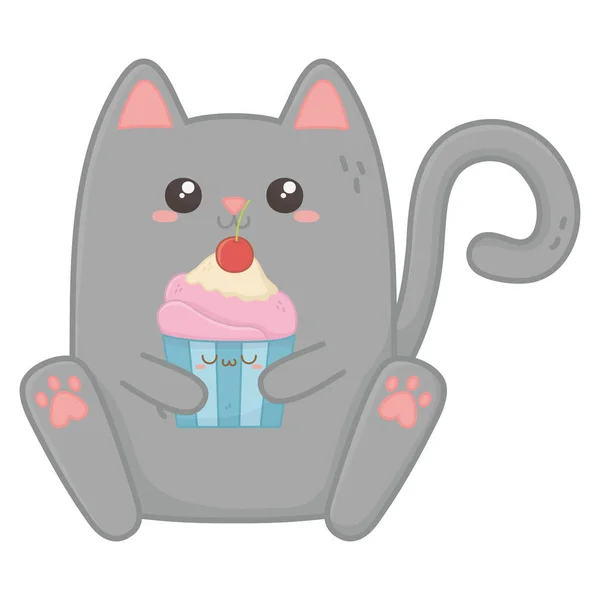 猫漫画デザインのカワイイ — ストックベクタ