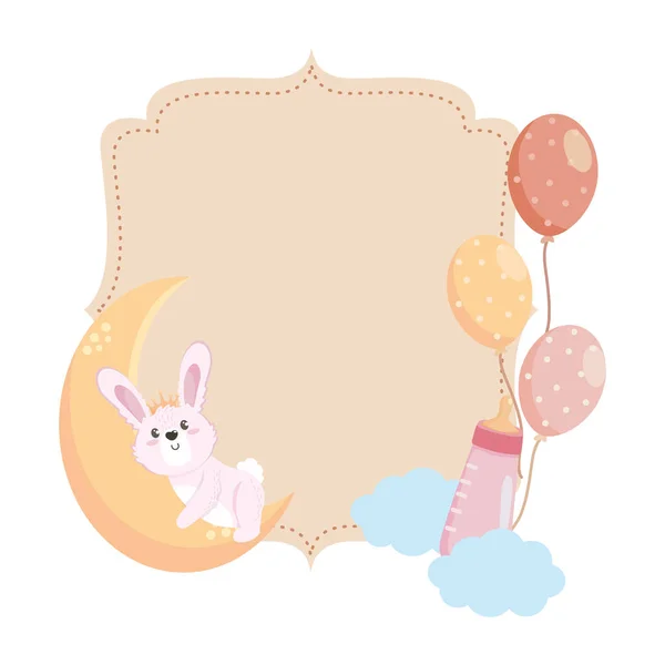 Símbolo de la ducha del bebé y diseño del conejo — Archivo Imágenes Vectoriales