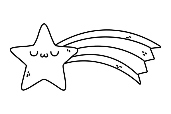 Kawaii di disegno del fumetto stella — Vettoriale Stock