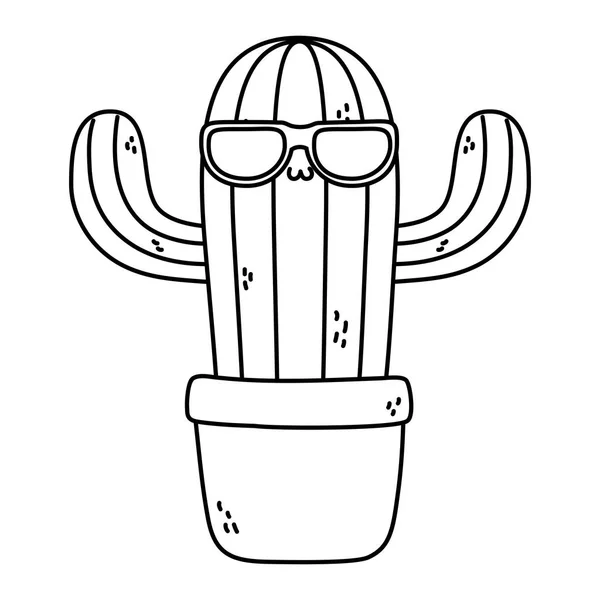 Kawaii de diseño de dibujos animados de cactus — Vector de stock