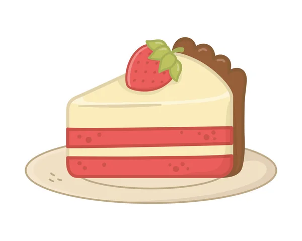 Сладкий и вкусный дизайн торта — стоковый вектор