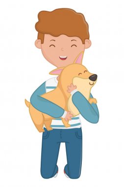 Köpek karikatür tasarımı ile çocuk