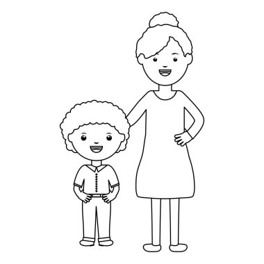 kadın öğretmen ile sevimli küçük öğrenci çocuk