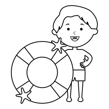 Mayo ve float ile küçük çocuk