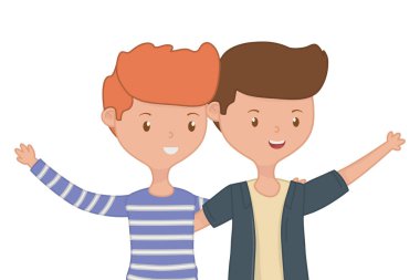 Genç erkek arkadaşlar tasarım vektör Illustrator