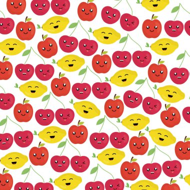 taze meyve kawaii karakterler