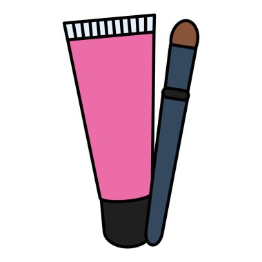 fırça ve parlak çizim makyaj